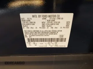 2016 Ford Explorer XLT with VIN 1FM5K7DH5GGC34303, listed as a IAAI auction lot 41776795 with 71,375 mi miles. Bid and sale history available at carsss.com. Image 9.