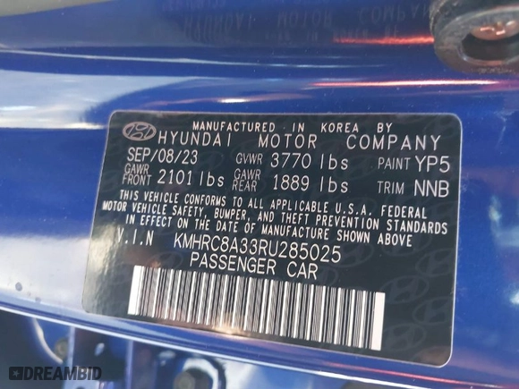 2024 Hyundai Venue Limited with VIN KMHRC8A33RU285025, listed as a IAAI auction lot 41732894 with 16,326 mi miles. Bid and sale history available at carsss.com. Image 9.