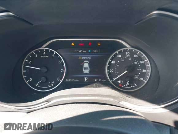 2019 Nissan Maxima SV with VIN 1N4AA6AV0KC371696, listed as a IAAI auction lot 41240863 with 143,348 mi miles and . Bid and sale history available at DreamBid. Image 7.