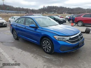 2023 Volkswagen Jetta S with VIN 3VW5M7BU0PM027528, listed as a IAAI auction lot 41526397 with 10,632 mi miles. Bid and sale history available at carsss.com. Image 1.