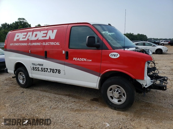 2021 Chevrolet Express Cargo with VIN 1GCWGAFP8M1311787, listed as a Copart auction lot 54471953 with 13,365 mi miles and Non repairable. Bid and sale history available at DreamBid. Image 4.