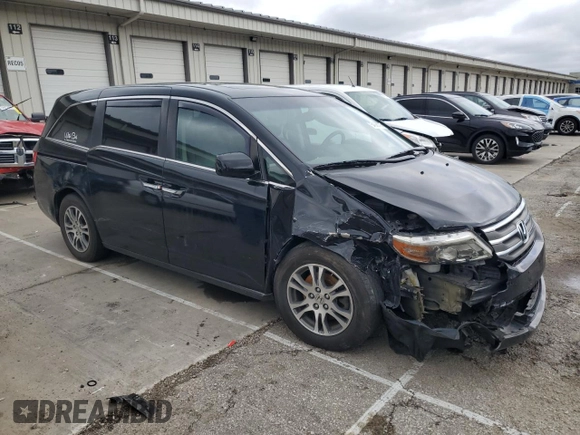 2013 Honda Odyssey EX-L with VIN 5FNRL5H61DB019930, listed as a Copart auction lot 54666775 with 175,300 mi miles and Salvage title. Bid and sale history available at DreamBid. Image 4.