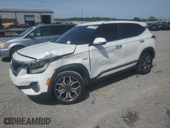 2022 Kia Seltos SX with VIN KNDETCA2XN7286078, listed as a Copart auction lot 53471595 with 35,193 mi miles and Salvage title. Bid and sale history available at DreamBid. Image 1.