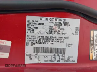 2005 Ford Explorer XLS с VIN 1FMZU62K55ZA23687, выставлен на аукционе IAAI как лот 42628852 с пробегом 176 352 миль миль и . История ставок и продаж доступна на DreamBid. Изображение 9.