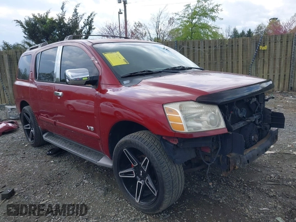 2005 Nissan Armada SE z VIN 5N1AA08B35N728697, wystawiony jako IAAI lot #42026114 z przebiegiem 107 823 mil mil oraz . Historia ofert i sprzedaży dostępna na DreamBid. Obrazek 1.