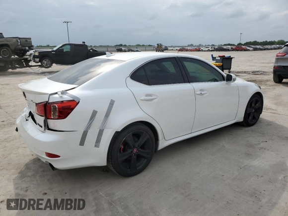 2012 Lexus IS 250 with VIN JTHBF5C25C5183791, listed as a Copart auction lot 54915085 with 170,381 mi miles and Salvage Title. Bid and sale history available at DreamBid. Image 3.