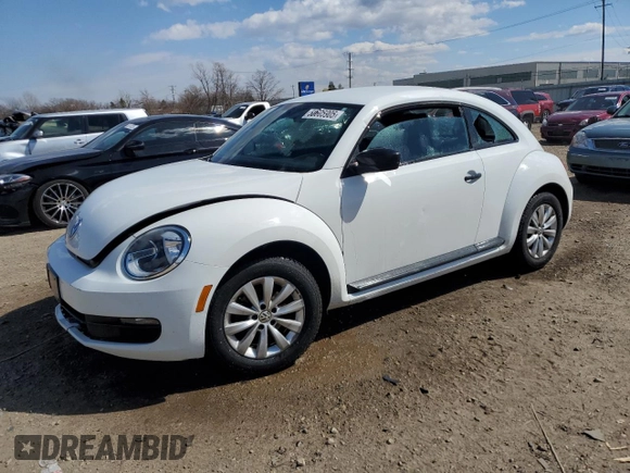 2015 Volkswagen Beetle Fleet Edition with VIN 3VWF17AT8FM647418, listed as a Copart auction lot 50605905 with 105,671 mi miles and Salvage Title. Bid and sale history available at DreamBid. Image 1.