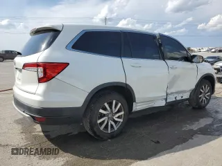 2021 Honda Pilot EX-L with VIN 5FNYF5H54MB002775, listed as a Copart auction lot 52244475 with 44,210 mi miles and Salvage Title. Bid and sale history available at carsss.com. Image 3.