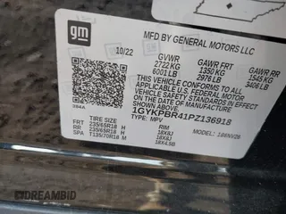 2023 Cadillac XT6 AWD Luxury с VIN 1GYKPBR41PZ136918, выставлен на аукционе IAAI как лот 41417724 с пробегом 57 949 миль миль и . История ставок и продаж доступна на DreamBid. Изображение 9.