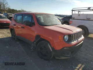 2018 Jeep Renegade Sport with VIN ZACCJBAB2JPJ31557, listed as a Copart auction lot 43350945 with 222,723 mi miles and Salvage Title. Bid and sale history available at DreamBid. Image 4.