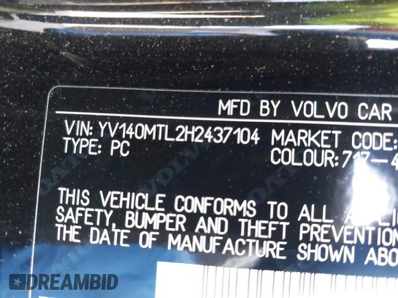 2017 Volvo S60 Dynamic с VIN YV140MTL2H2437104, выставлен на аукционе IAAI как лот 42398891 с пробегом 78 162 миль миль и . История ставок и продаж доступна на DreamBid. Изображение 9.