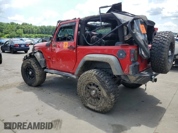 2014 Jeep Wrangler Sport with VIN 1C4AJWAG4EL205584, listed as a Copart auction lot 63671245 with Not provided miles and Salvage title. Bid and sale history available at DreamBid. Image 2.