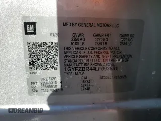 2020 Cadillac XT4 AWD Luxury with VIN 1GYFZBR44LF093831, listed as a Copart auction lot 45584755 with 30,298 mi miles and Salvage Title. Bid and sale history available at carsss.com. Image 12.