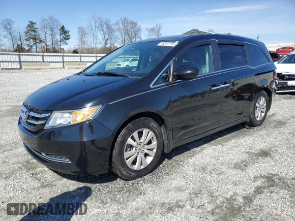 2014 Honda Odyssey EX-L with VIN 5FNRL5H64EB034147, listed as a Copart auction lot 46372795 with 156,720 mi miles and Salvage Title. Bid and sale history available at carsss.com. Image 1.