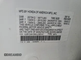 2019 Acura MDX with VIN 5J8YD4H39KL036141, listed as a Copart auction lot 53975845 with 93,346 mi miles and Salvage Title. Bid and sale history available at carsss.com. Image 13.