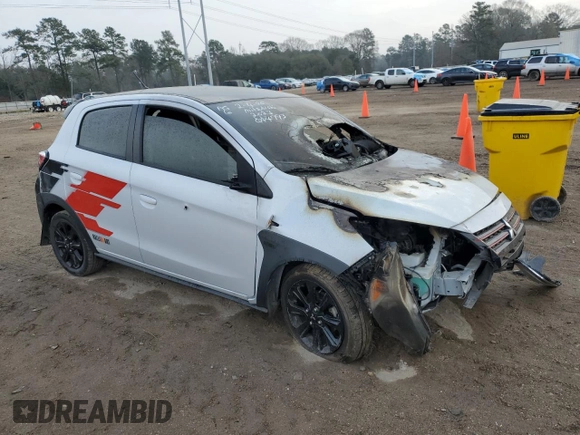 2023 Mitsubishi Mirage Black Edition with VIN ML32AWHJ7PH004793, listed as a Copart auction lot 44710115 with Not provided miles and Salvage title. Bid and sale history available at DreamBid. Image 4.