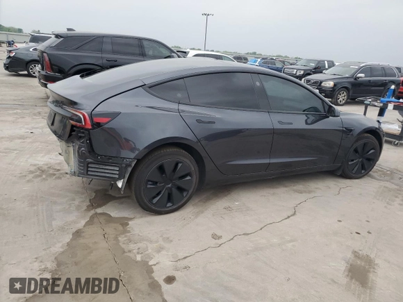 2024 Tesla Model 3 with VIN 5YJ3E1EA0RF861070, listed as a Copart auction lot 51486835 with 6,917 mi miles and Salvage Title. Bid and sale history available at DreamBid. Image 3.