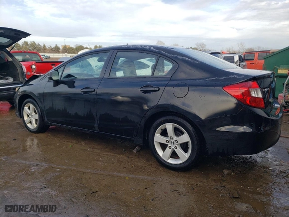 2012 Honda Civic Sdn LX with VIN 2HGFB2F51CH500267, listed as a Copart auction lot 46419005 with 190,649 mi miles and Salvage Title. Bid and sale history available at carsss.com. Image 2.