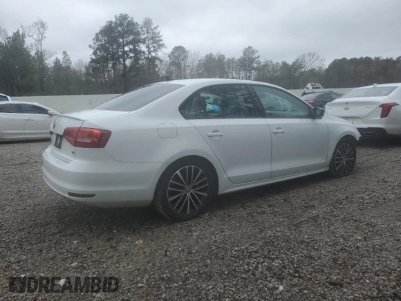 2015 Volkswagen Jetta Sport with VIN 3VWD17AJ1FM325015, listed as a Copart auction lot 46241915 with 54,785 mi miles and Salvage title. Bid and sale history available at DreamBid. Image 3.