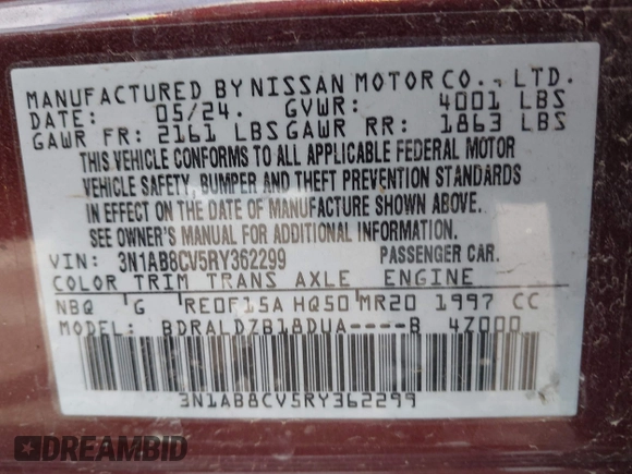2024 Nissan Sentra SV with VIN 3N1AB8CV5RY362299, listed as a IAAI auction lot 42150656 with 20,694 mi miles. Bid and sale history available at carsss.com. Image 9.
