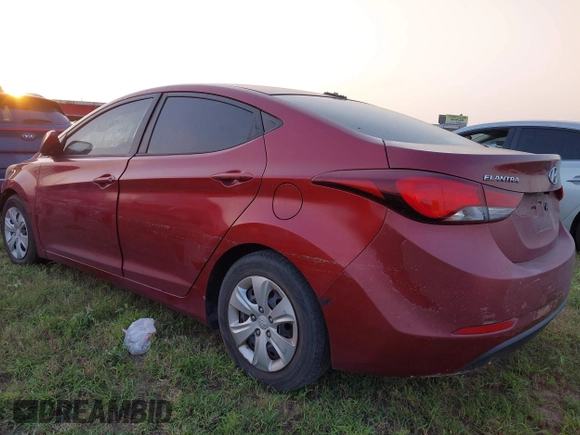 2016 Hyundai Elantra SE with VIN 5NPDH4AE2GH751769, listed as a IAAI auction lot 41928612 with 125,820 mi miles. Bid and sale history available at carsss.com. Image 3.