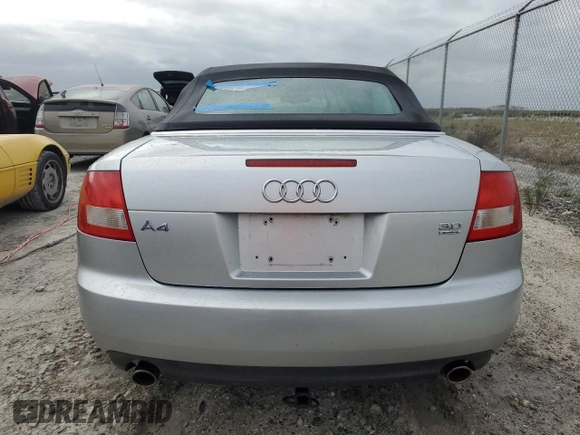 2005 Audi A4 3.0L with VIN WAUDT48H95K007242, listed as a Copart auction lot 76129744 with 0 mi miles and Non Repairable. Bid and sale history available at carsss.com. Image 6.