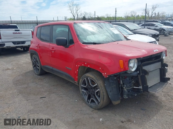 2020 Jeep Renegade Sport with VIN ZACNJAAB4LPM06853, listed as a IAAI auction lot 41797460 with Not Provided miles and . Bid and sale history available at carsss.com. Image 1.