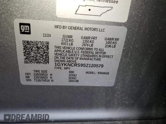 2025 Cadillac XT5 FWD Premium Luxury with VIN 1GYKNCRS9SZ120579, listed as a Copart auction lot 47656605 with 6,136 mi miles and Clean Title. Bid and sale history available at DreamBid. Image 13.