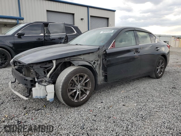 2015 Infiniti Q50 Premium with VIN JN1BV7AP7FM356321, listed as a Copart auction lot 50484505 with 141,310 mi miles and Salvage Title. Bid and sale history available at carsss.com. Image 1.