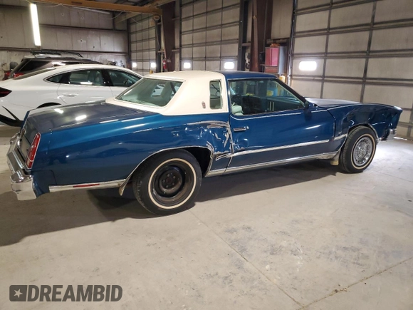 1976 Chevrolet Monte Carlo with VIN 1H57V6D483055, listed as a Copart auction lot 55043985 with 18,625 mi miles and Salvage title. Bid and sale history available at DreamBid. Image 3.