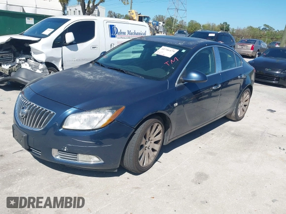 2011 Buick Regal CXL Turbo TO7 with VIN W04G15GVXB1088086, listed as a IAAI auction lot 41746479 with 172,646 mi miles. Bid and sale history available at carsss.com. Image 2.