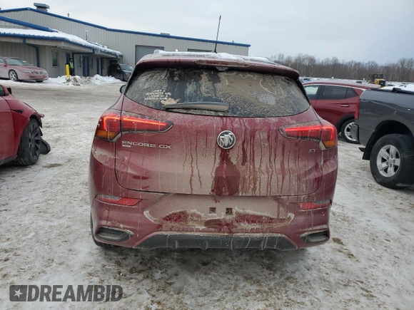 2020 Buick Encore GX Essence with VIN KL4MMGSL6LB099223, listed as a Copart auction lot 41879765 with 53,522 mi miles and Salvage title. Bid and sale history available at DreamBid. Image 6.