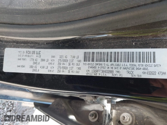 2019 Ram 1500 Big Horn с VIN 1C6SRFFT3KN532889, выставлен на аукционе IAAI как лот 41999835 с пробегом 82 877 миль миль и . История ставок и продаж доступна на DreamBid. Изображение 10.