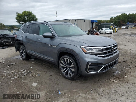 2021 Volkswagen Atlas SEL Premium R-Line with VIN 1V2FR2CA5MC541449, listed as a Copart auction lot 72932124 with 58,269 mi miles and Salvage title. Bid and sale history available at DreamBid. Image 4.