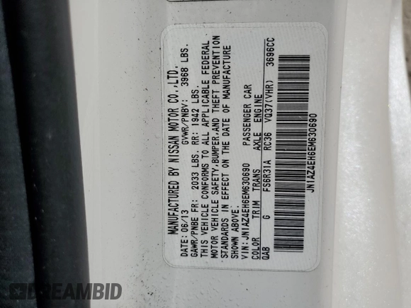 2014 Nissan 370Z Touring with VIN JN1AZ4EH6EM630690, listed as a Copart auction lot 43939795 with 66,797 mi miles and Salvage Title. Bid and sale history available at carsss.com. Image 15.