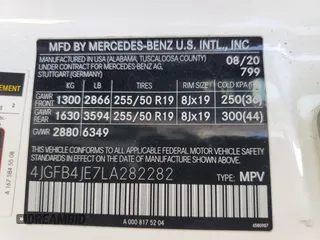 2020 Mercedes-Benz GLE 350 with VIN 4JGFB4JE7LA282282, listed as a Copart auction lot 56542535 with 100,079 mi miles and Salvage title. Bid and sale history available at DreamBid. Image 13.