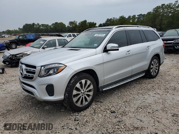 2018 Mercedes-Benz GLS 450 with VIN 4JGDF6EE3JB122053, listed as a Copart auction lot 62661644 with 57,757 mi miles and Salvage Title. Bid and sale history available at DreamBid. Image 1.