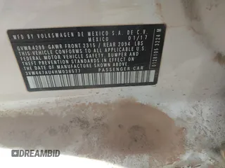 2017 Volkswagen GTI S z VIN 3VW447AU4HM038577, wystawiony jako IAAI lot #41990490 z przebiegiem 100 792 mil mil oraz . Historia ofert i sprzedaży dostępna na DreamBid. Obrazek 9.