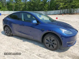 2024 Tesla Model Y Long Range with VIN 7SAYGAEE6RF202481, listed as a Copart auction lot 59208165 with 15,346 mi miles and Salvage title. Bid and sale history available at DreamBid. Image 4.