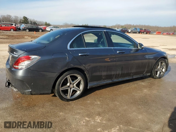 2015 Mercedes-Benz C-Class C 400 with VIN 55SWF6GB6FU026999, listed as a Copart auction lot 45995755 with 0 mi miles and Salvage Title. Bid and sale history available at carsss.com. Image 3.