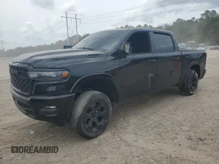 2025 Ram 1500 Lone Star with VIN 1C6SRFFP7SN653623, listed as a Copart auction lot 55155975 with 8,344 mi miles and Salvage title. Bid and sale history available at DreamBid. Image 1.