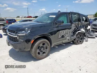 2024 Chevrolet Tahoe Commercial with VIN 1GNSCLED0RR252585, listed as a Copart auction lot 63857515 with 8,198 mi miles and Salvage title. Bid and sale history available at DreamBid. Image 1.