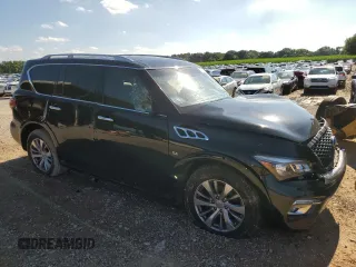 2017 Infiniti QX80 with VIN JN8AZ2NF8H9645395, listed as a Copart auction lot 57161274 with 0 mi miles and Salvage Title. Bid and sale history available at carsss.com. Image 4.