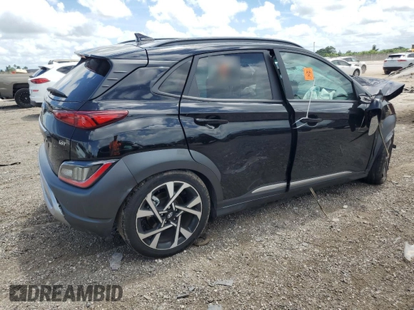 2023 Hyundai Kona Limited with VIN KM8K53A3XPU044445, listed as a Copart auction lot 65840044 with 0 mi miles and Non Repairable. Bid and sale history available at carsss.com. Image 3.