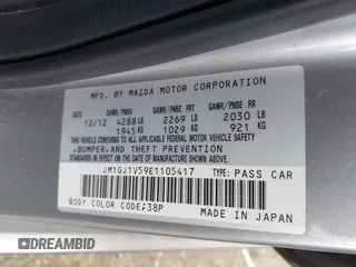 2014 Mazda Mazda6 i Touring with VIN JM1GJ1V59E1105417, listed as a IAAI auction lot 41963071 with 167,985 mi miles. Bid and sale history available at carsss.com. Image 9.