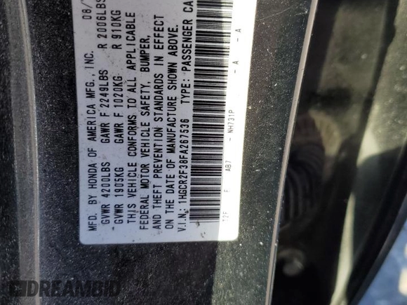 2015 Honda Accord Sedan LX with VIN 1HGCR2F38FA267536, listed as a Copart auction lot 89186855 with 145,788 mi miles and Clean Title. Bid and sale history available at carsss.com. Image 13.