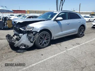 2022 Audi Q8 Premium Plus with VIN WA1EVBF18ND034572, listed as a Copart auction lot 57704485 with 28,246 mi miles and Salvage title. Bid and sale history available at DreamBid. Image 1.