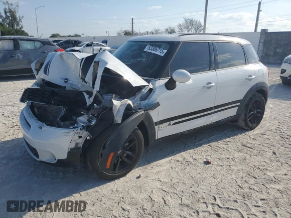 2012 MINI Countryman S with VIN WMWZC5C51CWL57074, listed as a Copart auction lot 53386715 with 55,857 mi miles and Salvage Title. Bid and sale history available at DreamBid. Image 1.