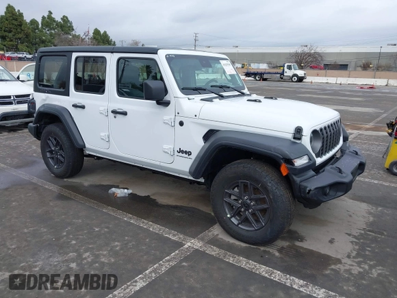 2025 Jeep Wrangler Sport S with VIN 1C4PJXDN0SW524002, listed as a IAAI auction lot 41625940 with 1,924 mi miles and . Bid and sale history available at DreamBid. Image 1.