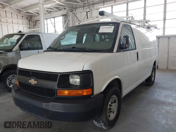 2015 Chevrolet Express Cargo with VIN 1GCWGFCF9F1277631, listed as a IAAI auction lot 42528992 with 243,209 mi miles and . Bid and sale history available at DreamBid. Image 2.